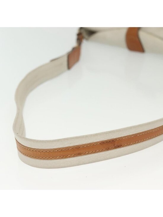 Authentic CELINE Shoulder Bag Leather White Silver - Picture 14 of 16